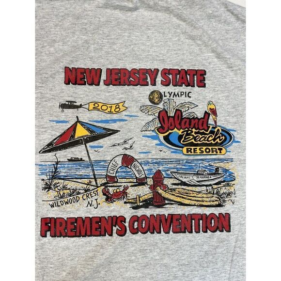 Fire Department North Arlington New Jersey T-shirt Men Large Gray Firemen 2018 - Picture 2 of 6
